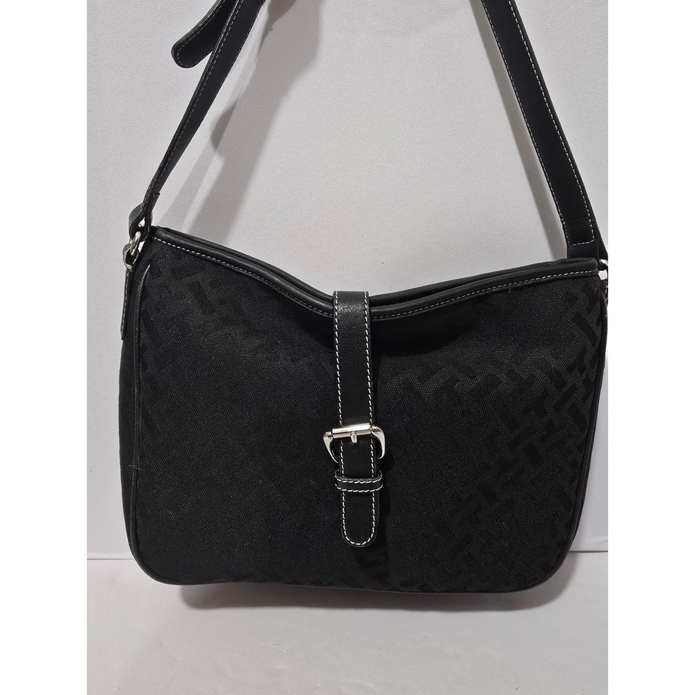 Talbots Handbag Womens Black Leather Trimmed Shoulder  Contemporary minimalist